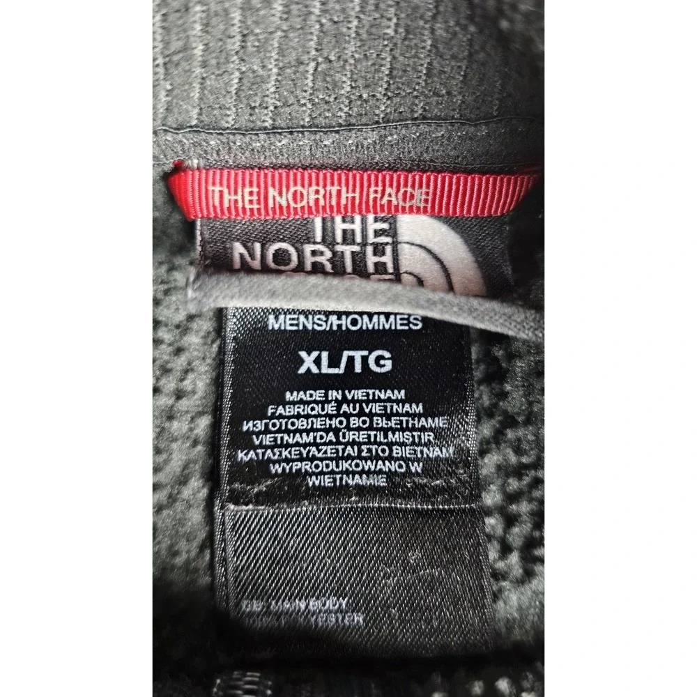 North Face Sweater‎ Mens XL Qt. Zip Pullover Waffle Gray Green Textured Gorpcore